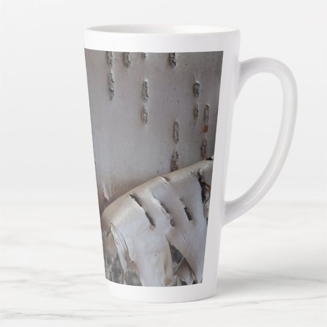 Taza De Café Latte Curly Birch Bark Tree Rustic (Derecha)