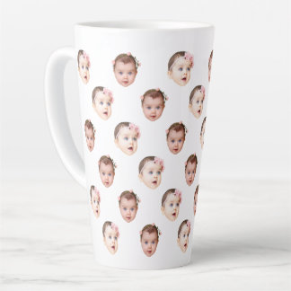 Taza De Café Latte Custom 17 oz Funny Baby Kids Family Face 2 Photos