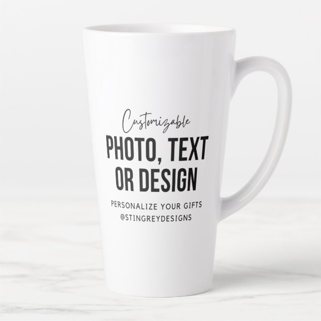 Taza De Café Latte Custom 17 oz Latte Mug | Personalized Coffee Cup (Derecha)