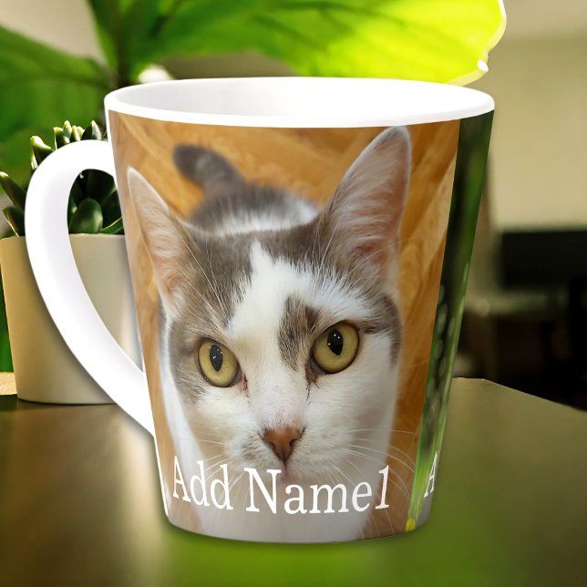 Taza De Café Latte Custom 2 Photo and Text Personalized (Subido por el creador)