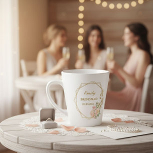 Taza De Café Latte Custom groomsman mug, Bridesmaid proposal gift mug