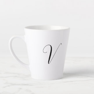 Taza De Café Latte Custom monogram script initial