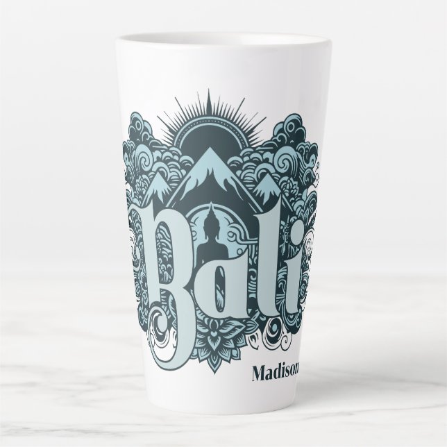 Taza De Café Latte Custom Name Bali (Anverso)