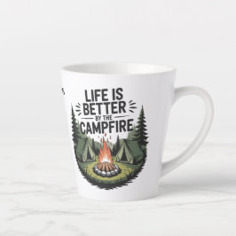 Taza De Café Latte Custom Name Camping