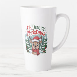Taza De Café Latte Custom name deer Christmas 