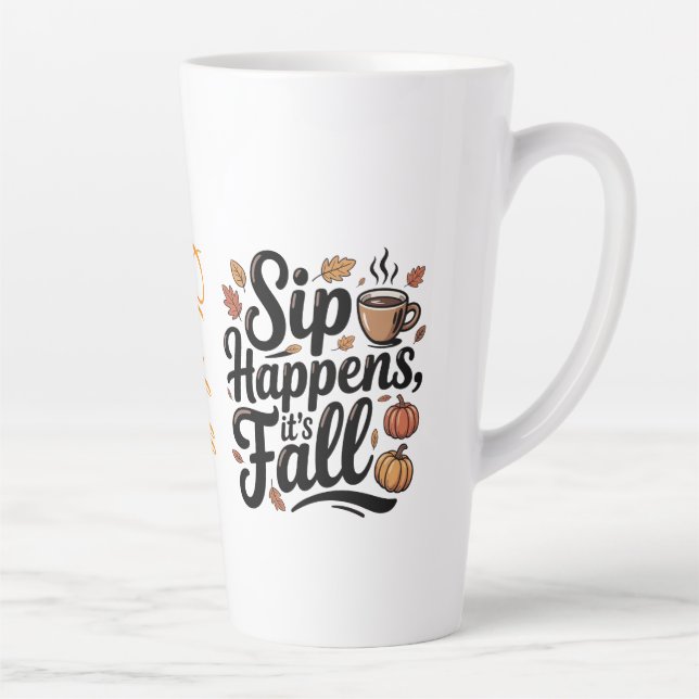 Taza De Café Latte Custom name funny fall saying Mug (Derecha)