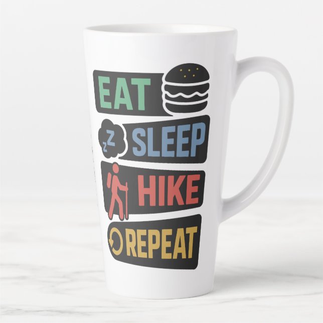 Taza De Café Latte Custom Name Hiking (Derecha)