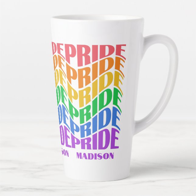 Taza De Café Latte Custom Name Pride (Derecha)