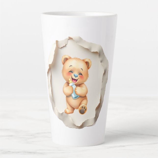 Taza De Café Latte Custom Photo Mug with Modern Abstract Background (Anverso)