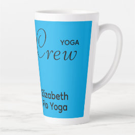 Taza De Café Latte Custom Print Yoga Crew Azure Blue