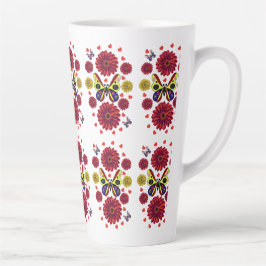 Taza De Café Latte Custom Spring Butterfly Floral Gift 