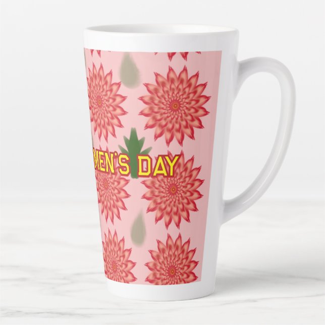 Taza De Café Latte Custom Spring Flower Women's Day Pattern  (Derecha)