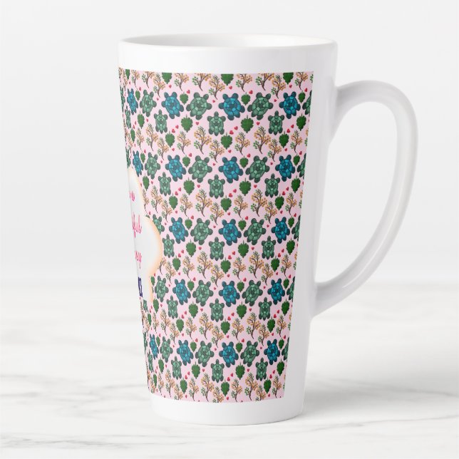 Taza De Café Latte Custom turtle pattern  (Derecha)