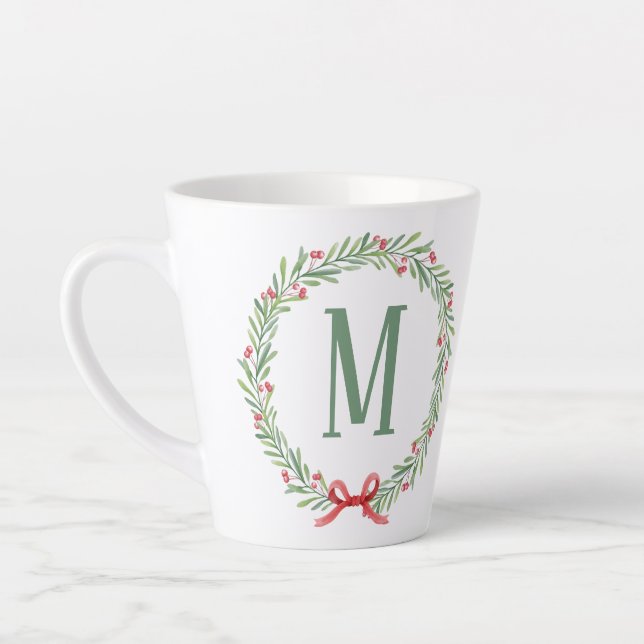 Taza De Café Latte Customizable Holiday Letter and Gift Stickers  (Izquierda)