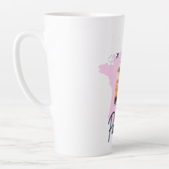Taza De Café Latte Customizable Travel Themed Paris Latte Mug (Izquierda)