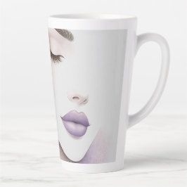 Taza De Café Latte Customized Lavender Purple Woman Elegant Beauty