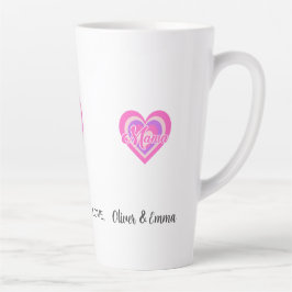 Taza De Café Latte Custon Retro Heart Mama