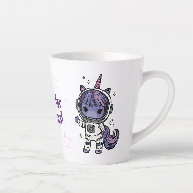 Taza De Café Latte Cute astro unicornio Mug (Derecha)