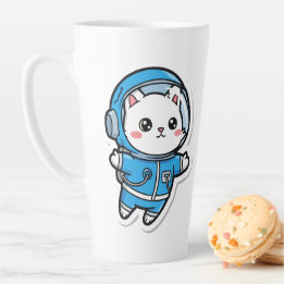 Taza De Café Latte Cute Astronaut Cat Kawaii