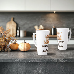Taza De Café Latte Cute Autumn Highland Cow