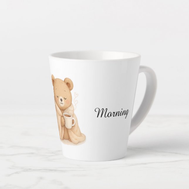 Taza De Café Latte Cute Bear Latte Mug (Ángulo derecho)