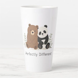 Taza De Café Latte Cute Bear & Panda Camiseta de Inclusión de Neurodi
