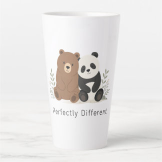Taza De Café Latte Cute Bear & Panda Camiseta de Inclusión de Neurodi