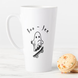 Taza De Café Latte Cute Boo Fantasma Patinando Arte Divertida de Hall