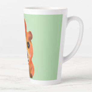 Taza De Café Latte Cute Capybara Borroso con Naranja   Ar Animal Kawa