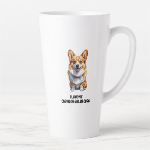 Taza De Café Latte Cute Cardigan Welsh Corgi Design