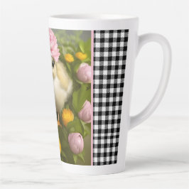 Taza De Café Latte Cute chicks y flores primavera