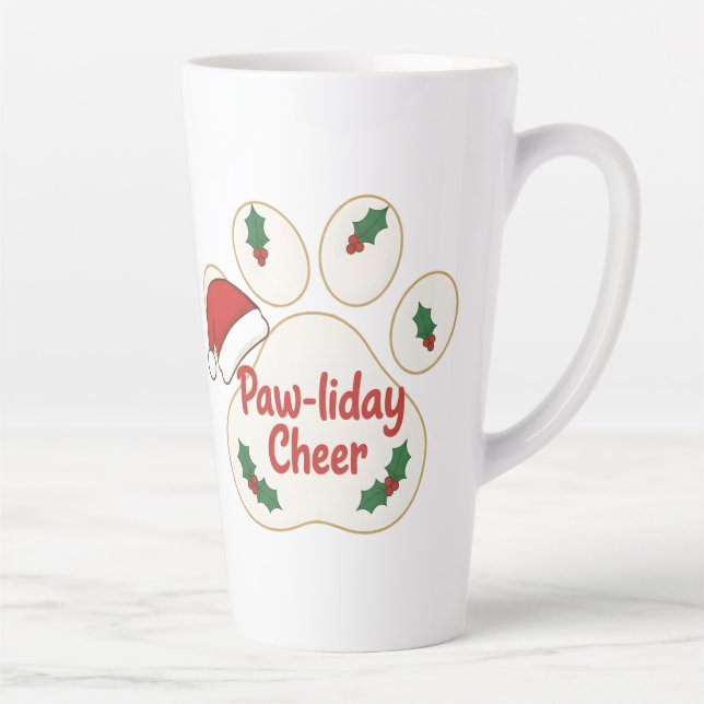 Taza De Café Latte Cute Christmas Pet Paw (Derecha)