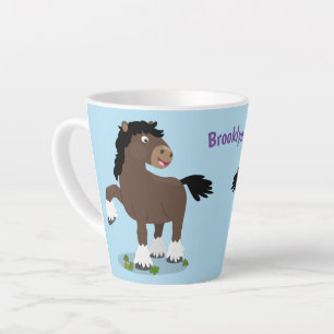 Taza De Café Latte Cute Clydesdale personalizado de caballo ilustraci