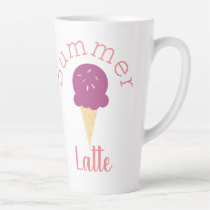 Taza De Café Latte Cute Cono de Helado de Verano y Purpurina