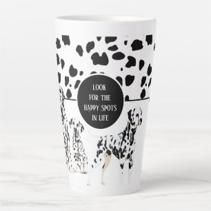 Taza De Café Latte Cute dálmata Black & White Happy Spots