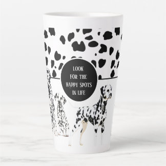 Taza De Café Latte Cute dálmata Black & White Happy Spots
