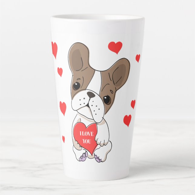 Taza De Café Latte Cute Dog Latte Mug (Anverso)