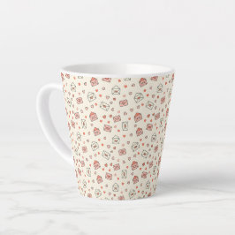Taza De Café Latte Cute Envelopes & Hearts Seamless Valentine