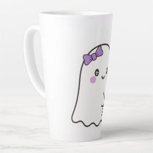 Taza De Café Latte Cute Fantasma Mug - Adorable Copa de Café de Hallo