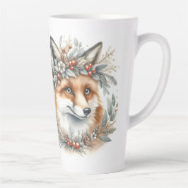 Taza De Café Latte Cute Fox Floral Wreath Wwonderland