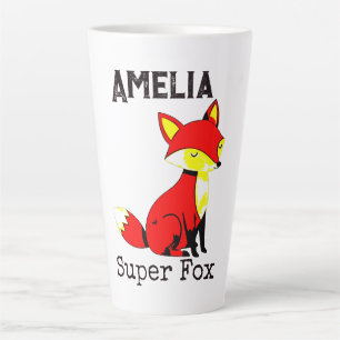 Taza De Café Latte Cute Fox Personalizado