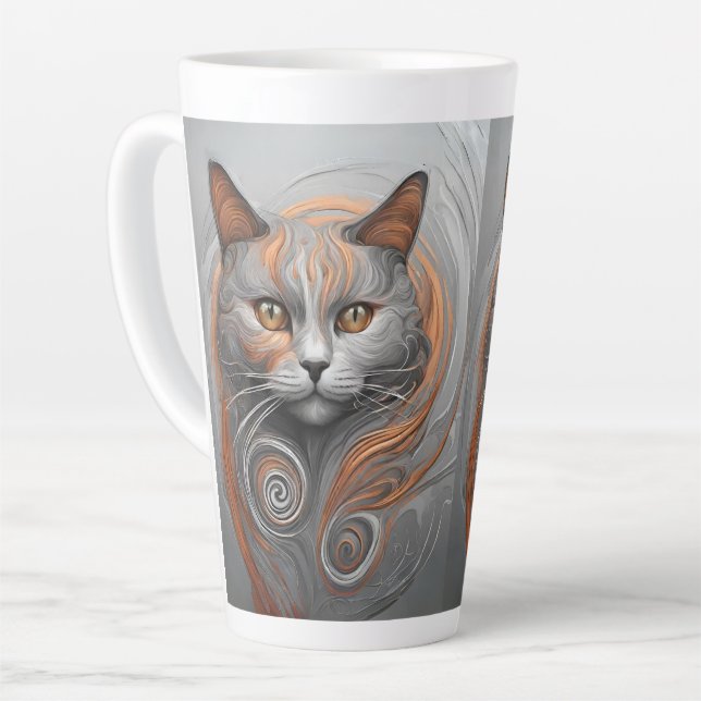 Taza De Café Latte Cute gato estilo animal gato latte café tazón (Ángulo izquierdo)