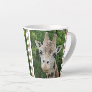 Taza De Café Latte Cute Giraffe Cerrar Diseño Latte Mug