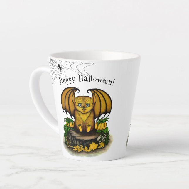 Taza De Café Latte Cute Halloween Bat (Ángulo izquierdo)