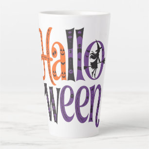 Taza De Café Latte Cute halloween orange purple