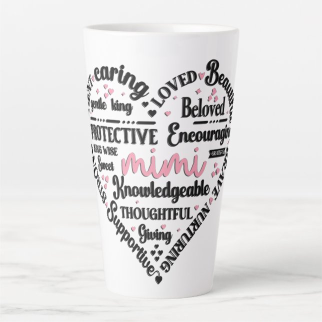 Taza De Café Latte Cute Heart Mimi (Anverso)