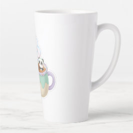 Taza De Café Latte Cute Kawaii Panda in Tea Mug Illustration