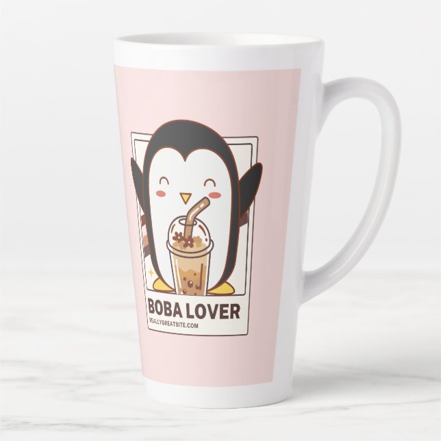 Taza De Café Latte Cute Kawaii Penguin Boba Lover (Derecha)