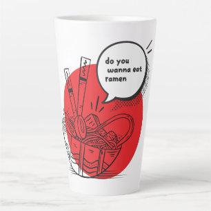 Taza De Café Latte Cute Kawaii Ramen - Divertida Comida Japonesa