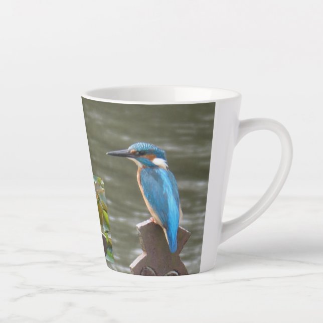 Taza De Café Latte Cute Kingfishers Latte Mug (Derecha)